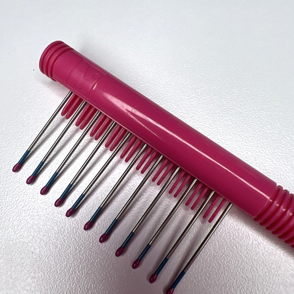 Mebco Touch-Up Comb Pink Double Dipped Metal Teeth Pointy Tip 8 Inch Tease Lift - Picture 4 of 4